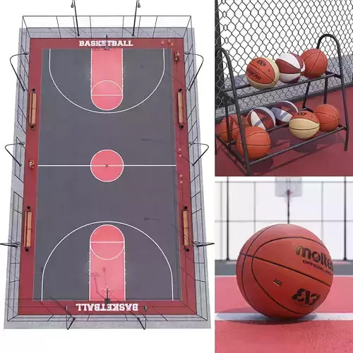 Basketball court Hq 3D model