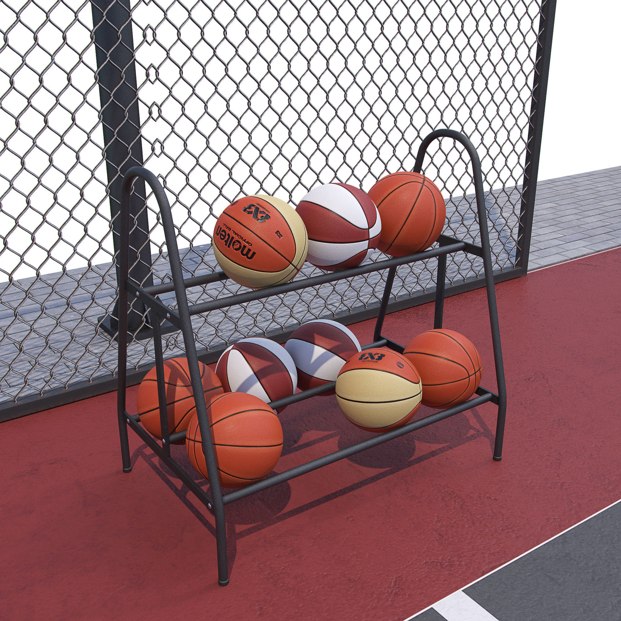 Basketball court Hq 3D model_7