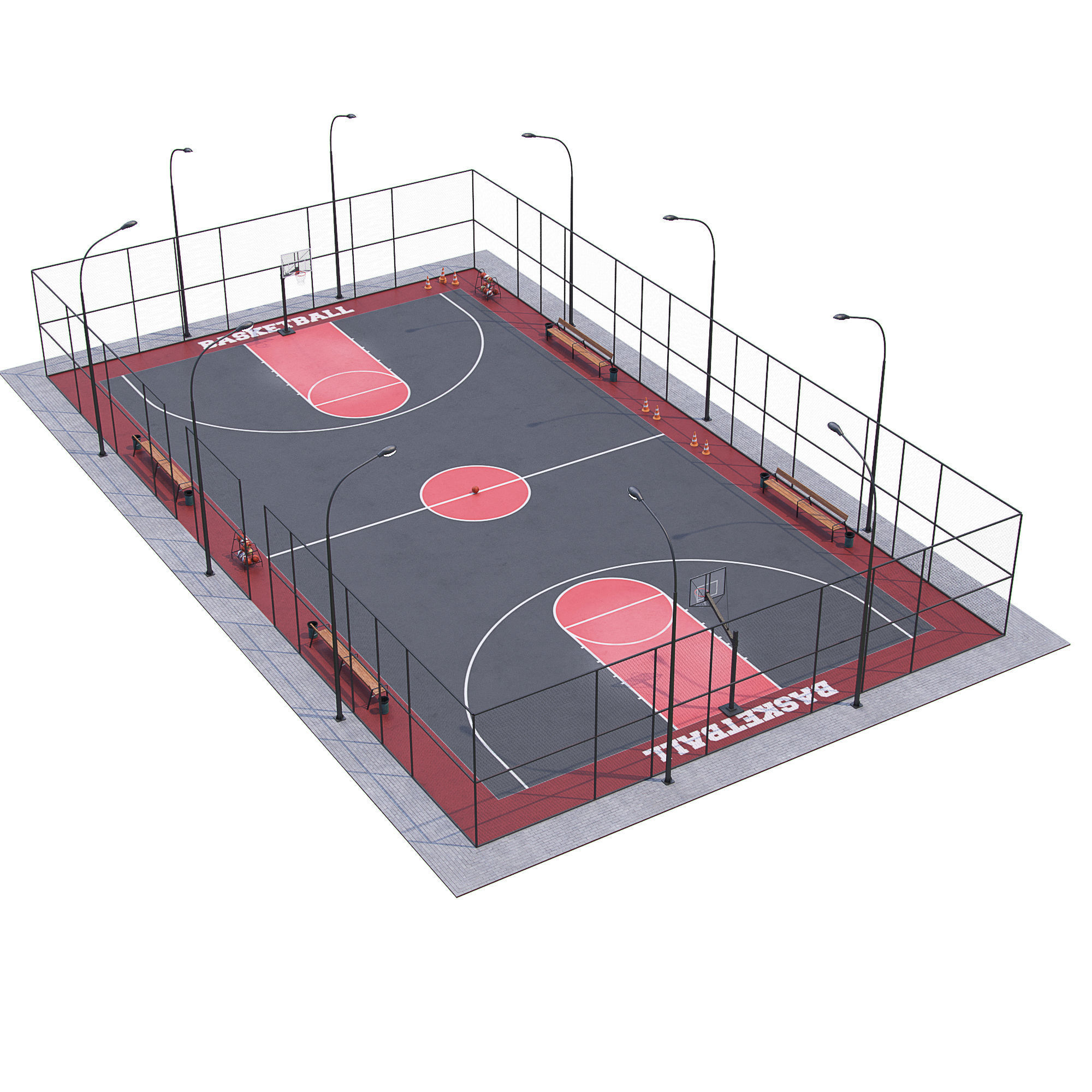 Basketball court Hq 3D model_1