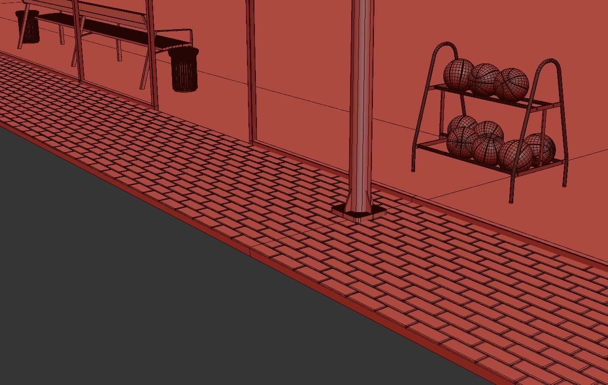 Basketball court Hq 3D model_19