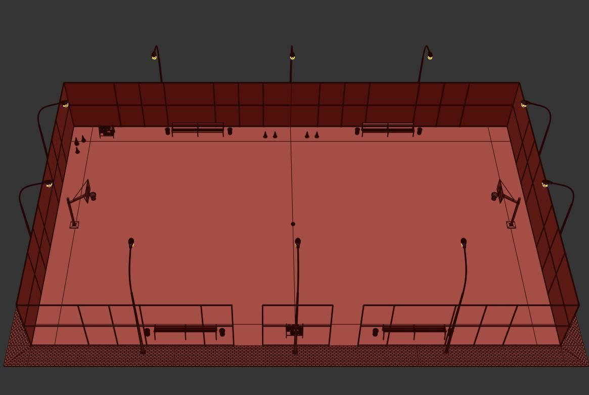 Basketball court Hq 3D model_13