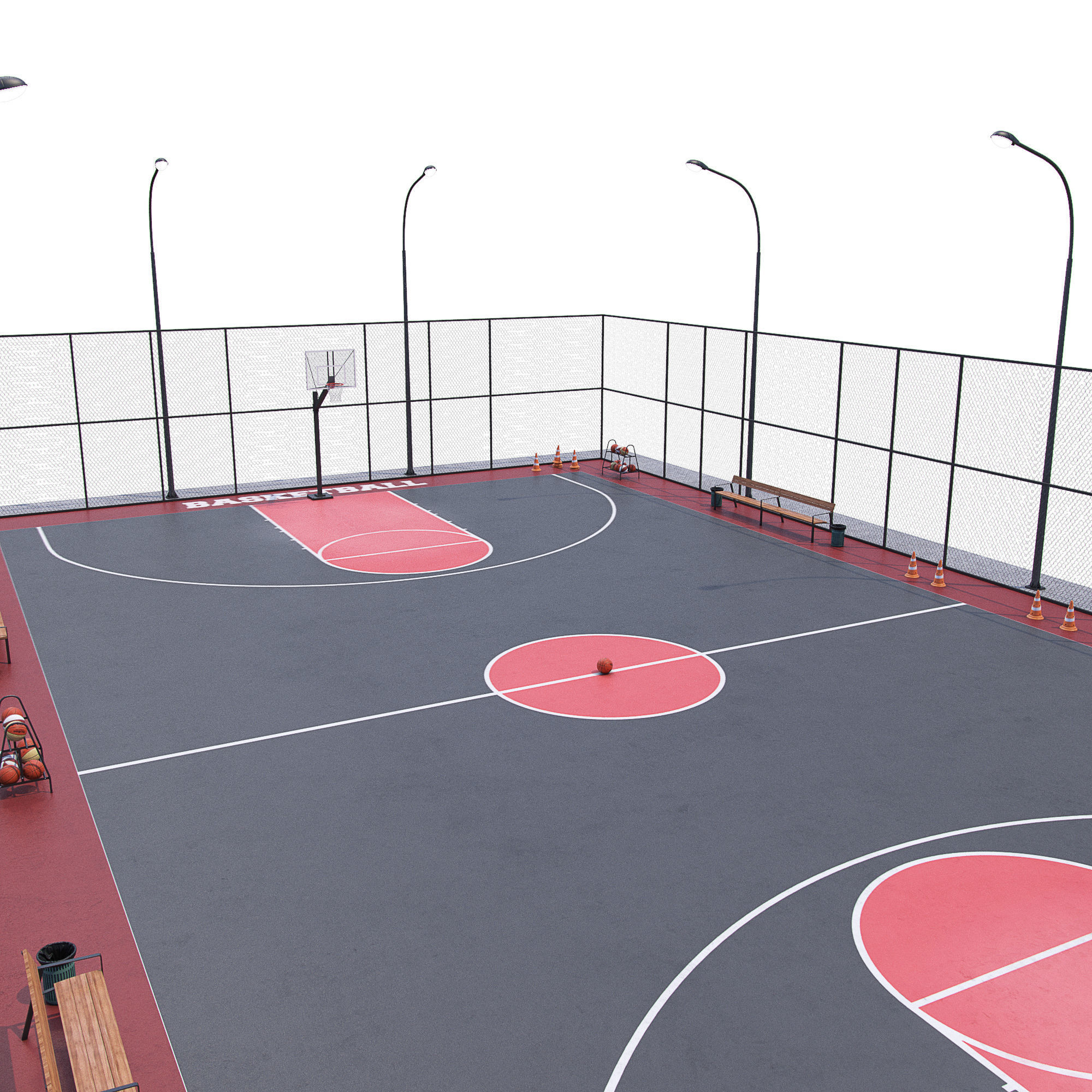 Basketball court Hq 3D model_4