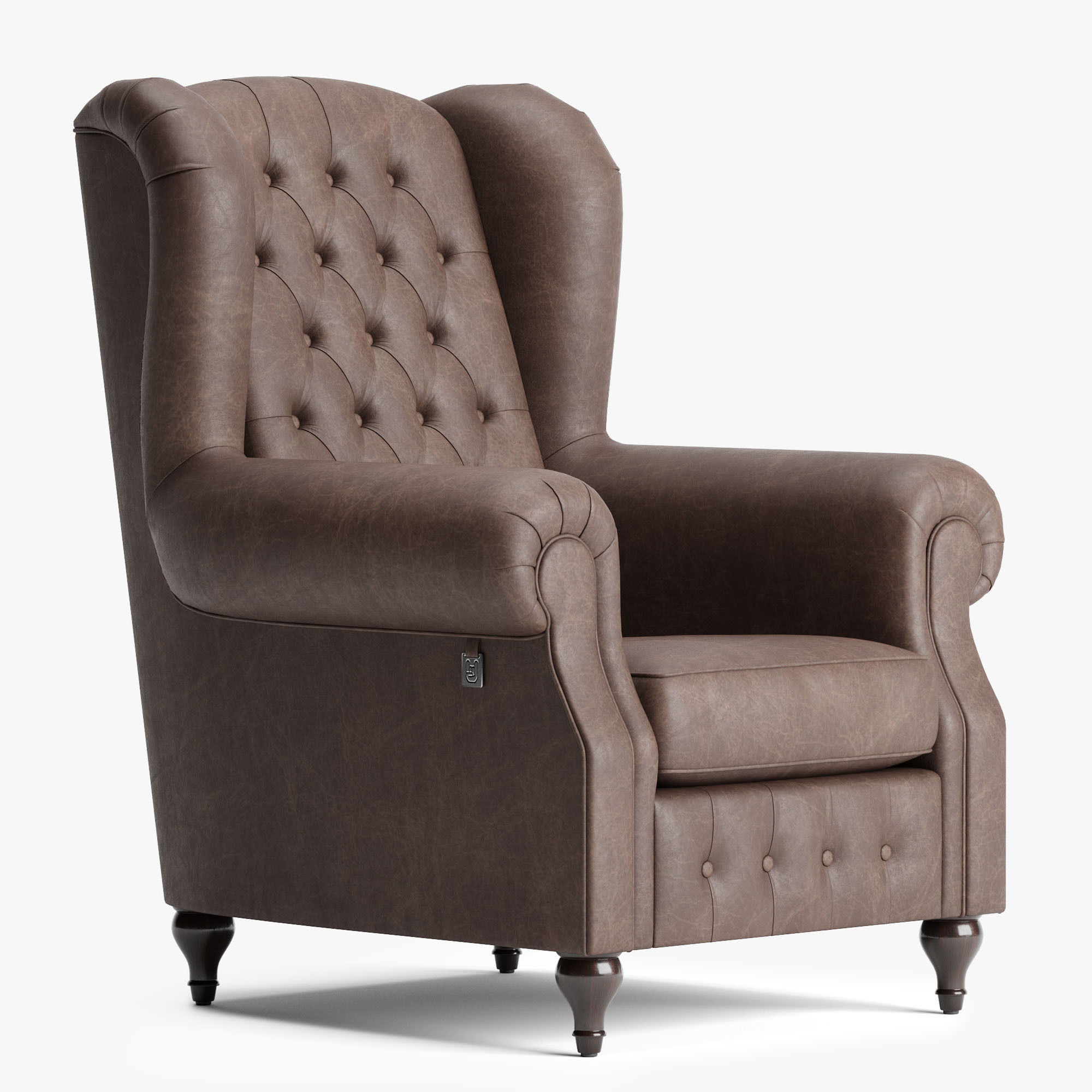 Armchair of Sherlock Low-poly 3D model_4