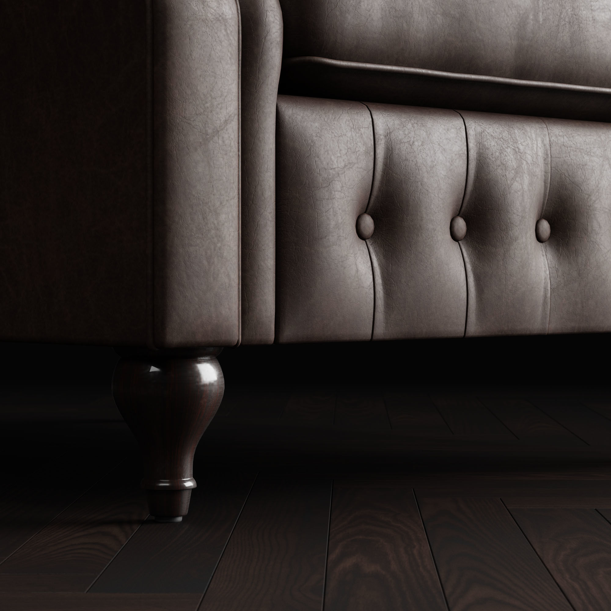 Armchair of Sherlock Low-poly 3D model_9