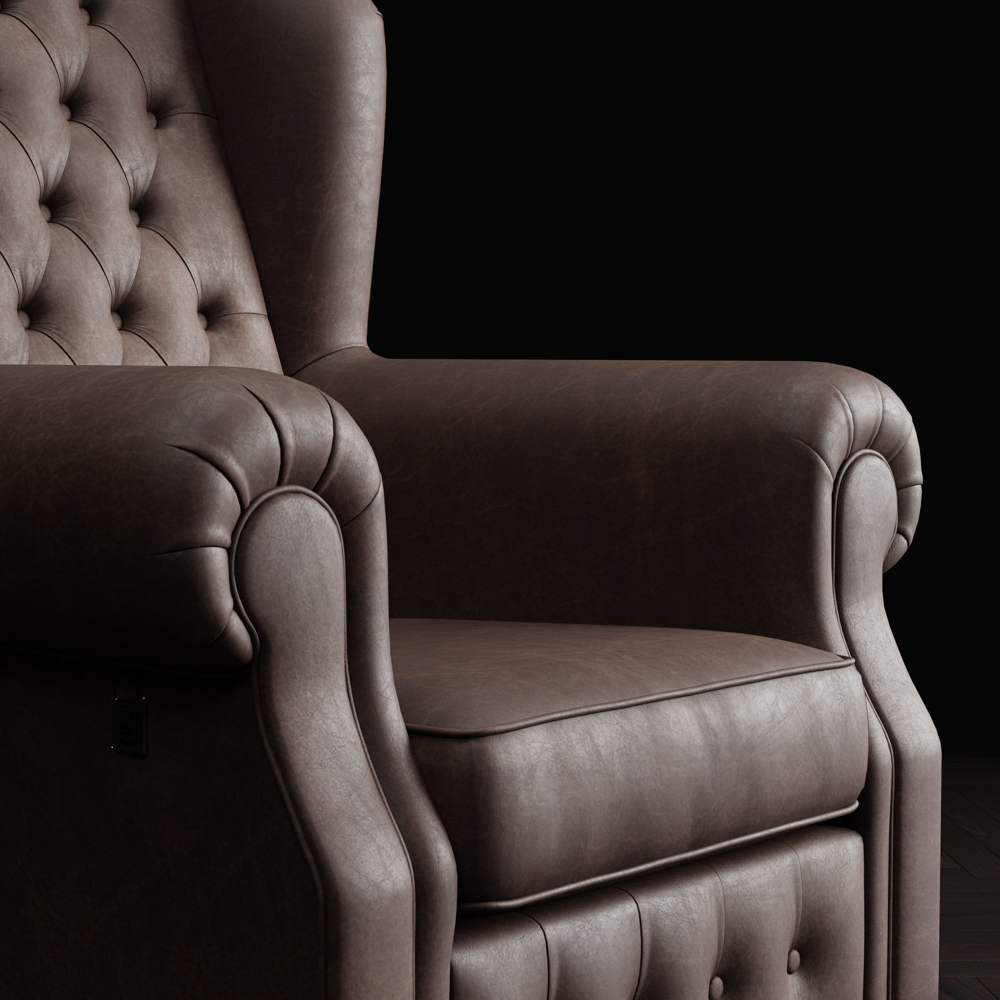 Armchair of Sherlock Low-poly 3D model_8