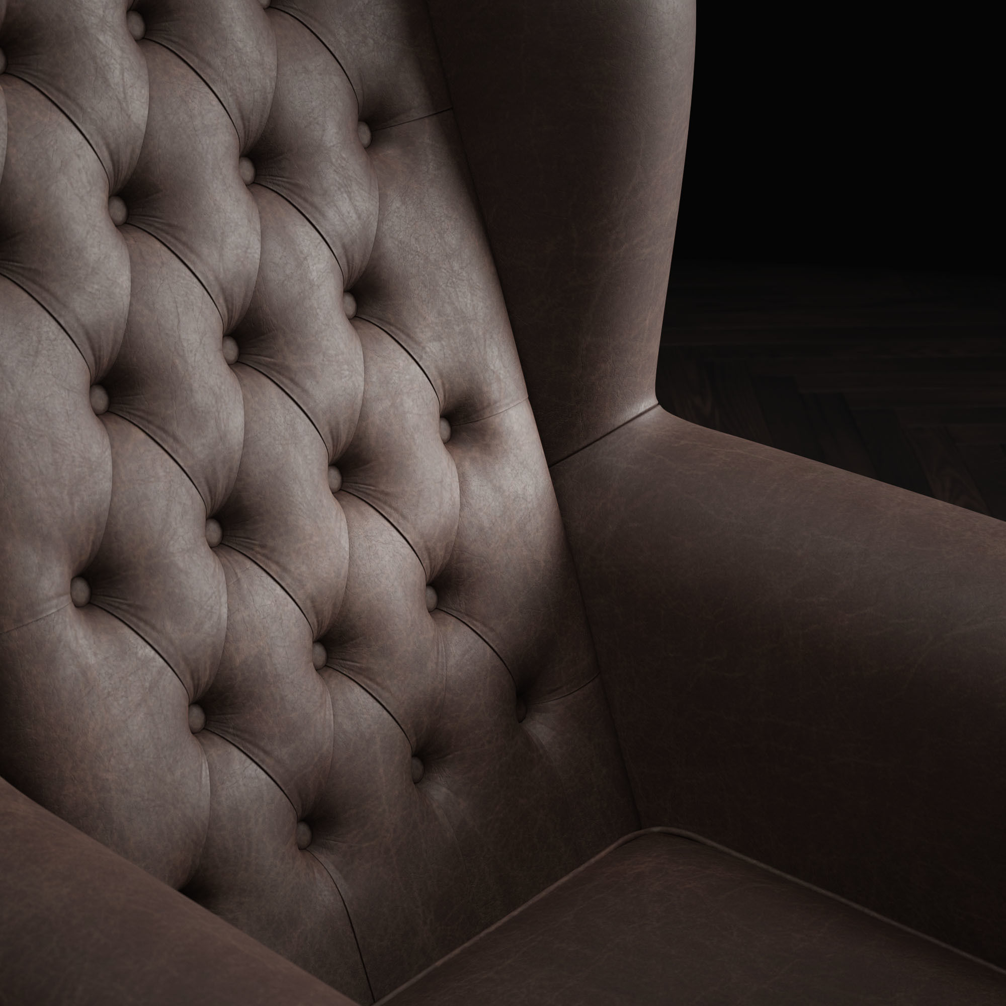 Armchair of Sherlock Low-poly 3D model_12