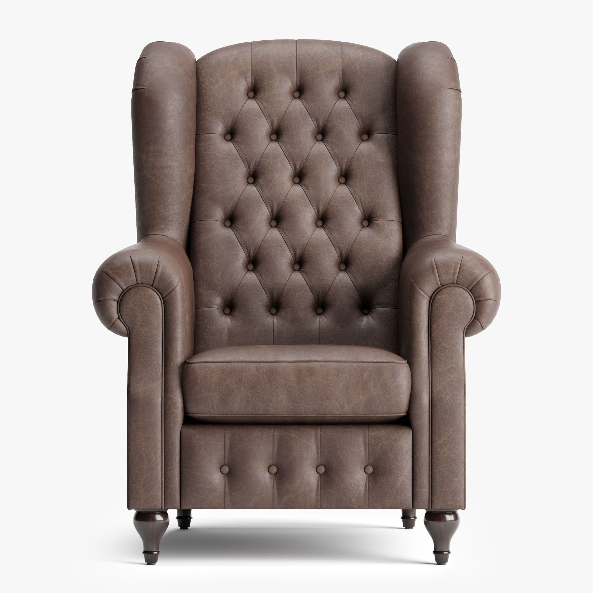 Armchair of Sherlock Low-poly 3D model_3