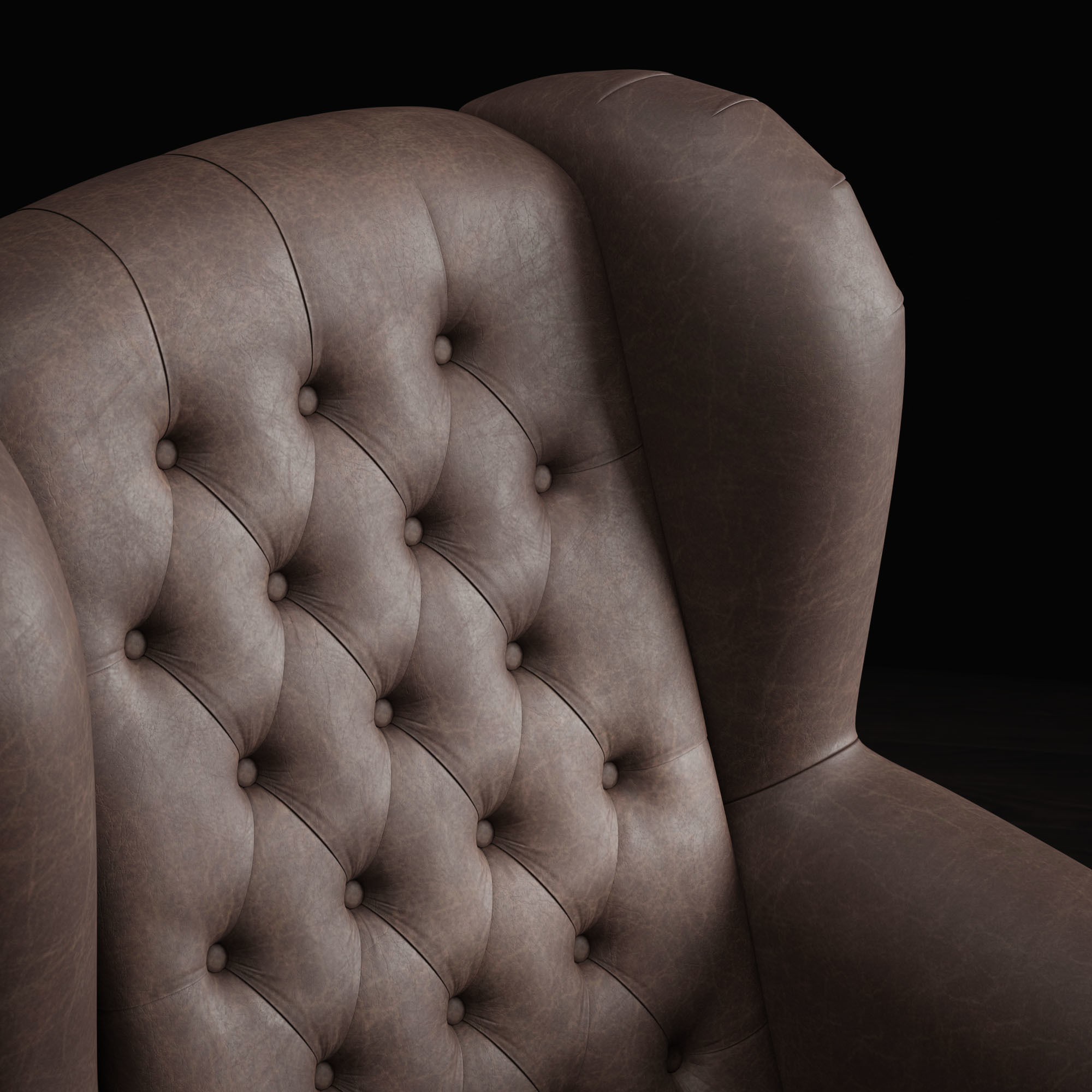 Armchair of Sherlock Low-poly 3D model_10