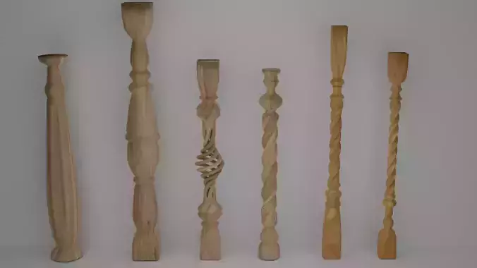 Baluster wooden pole