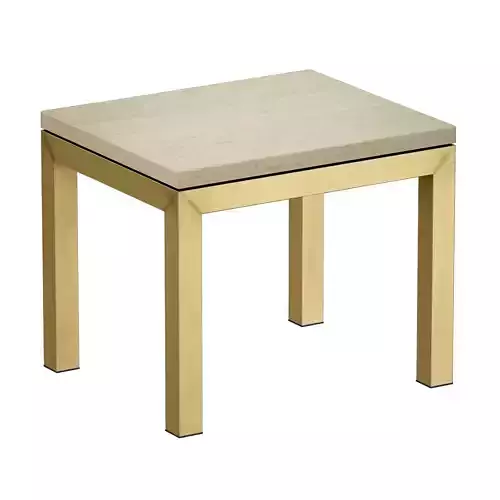 Parsons Travertine Top Brass Base End Table Crate and Barrel