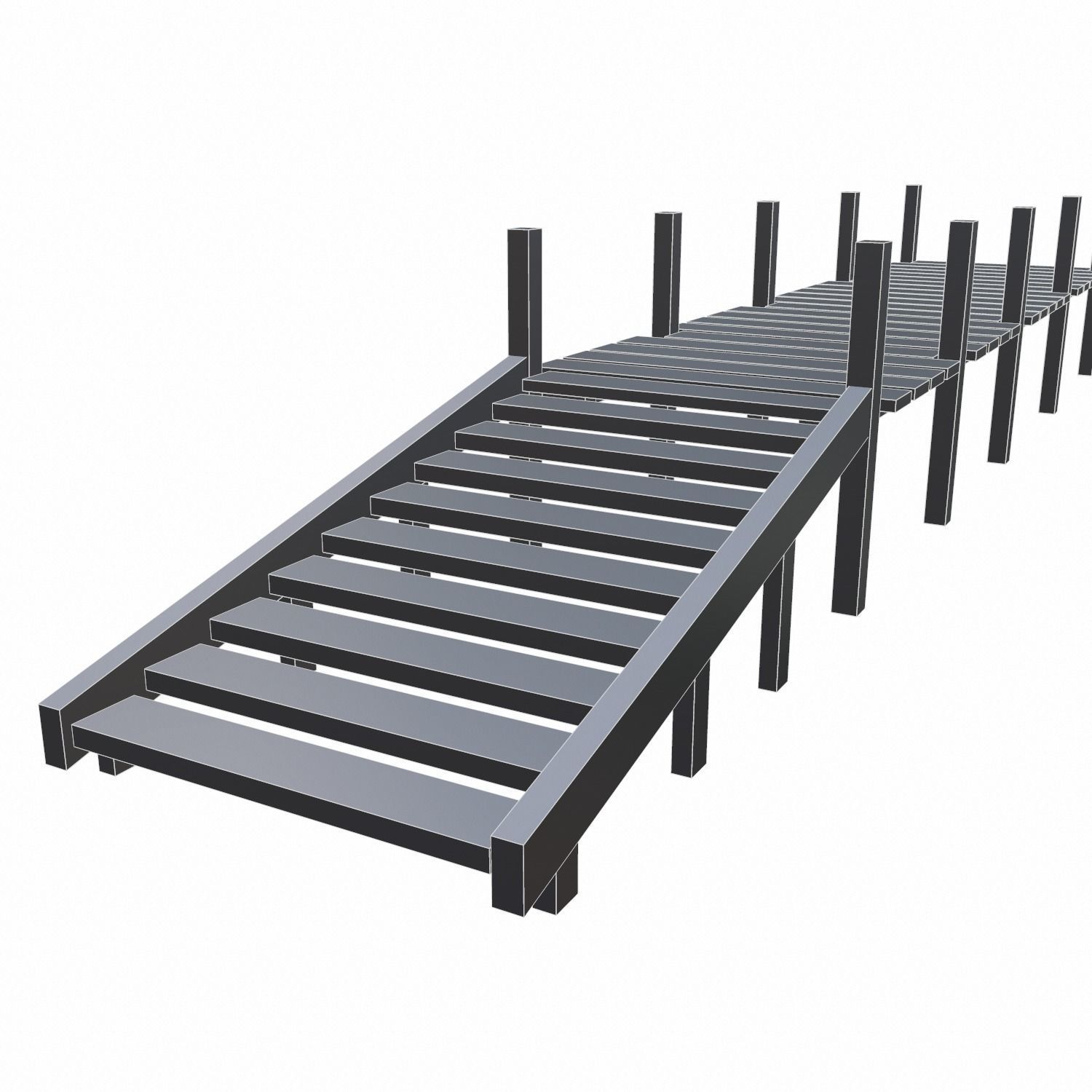 Old Pier - PBR Low-poly 3D model_1