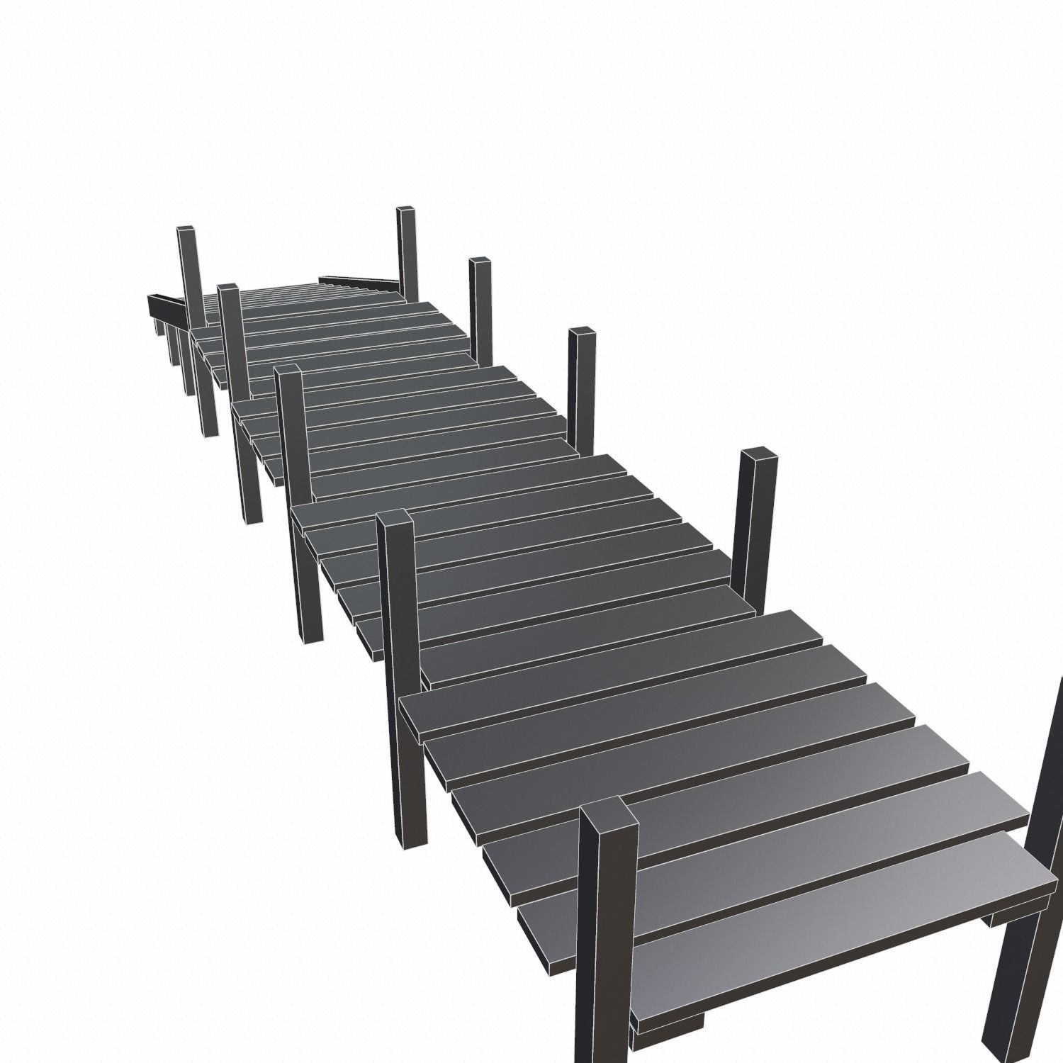 Old Pier - PBR Low-poly 3D model_10