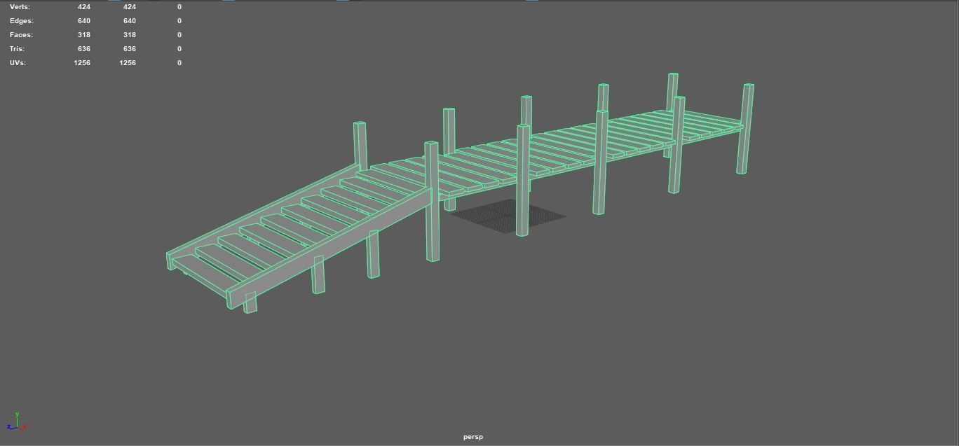Old Pier - PBR Low-poly 3D model_13