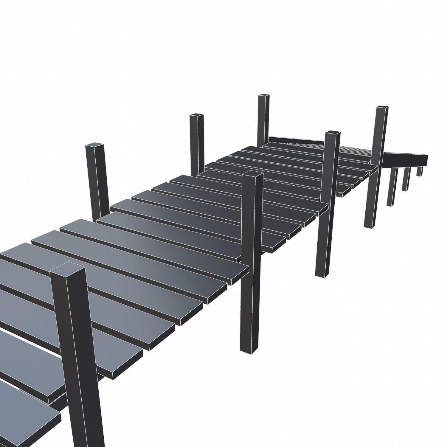Old Pier - PBR Low-poly 3D model_9