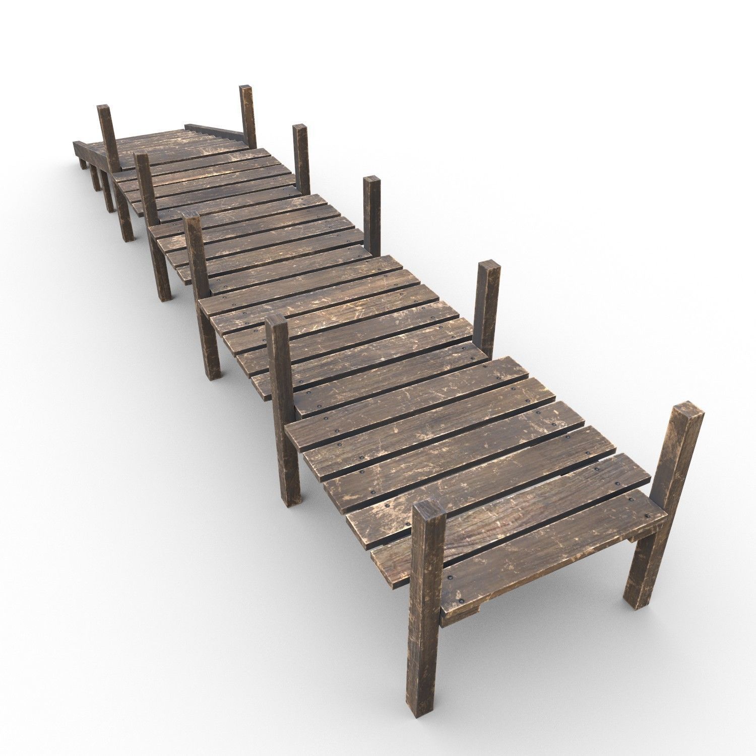 Old Pier - PBR Low-poly 3D model_5