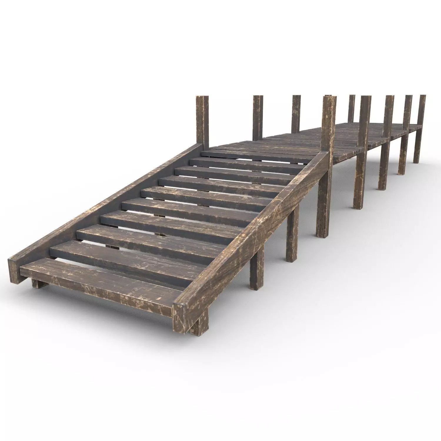 Old Pier - PBR Low-poly 3D model_0