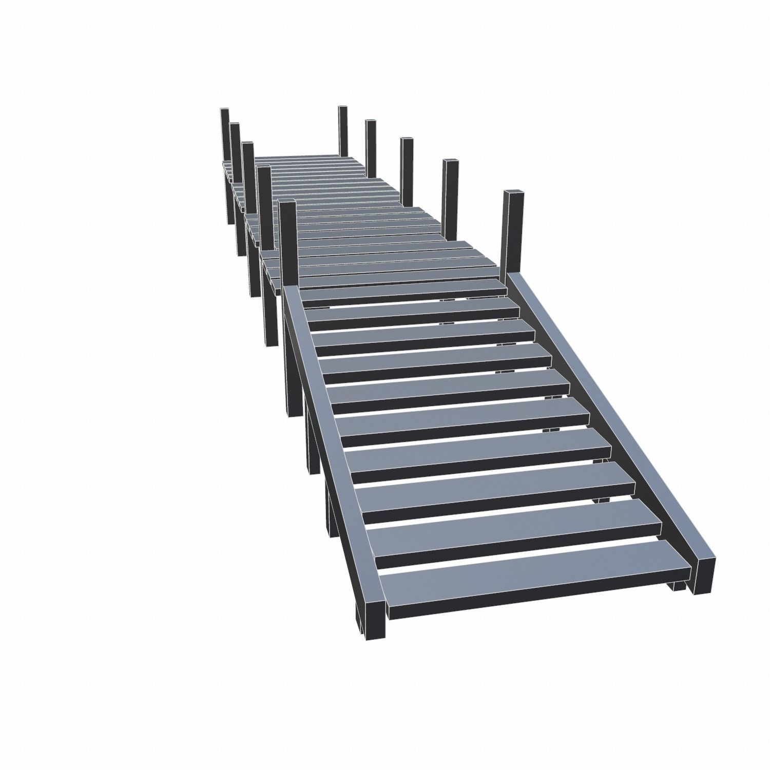 Old Pier - PBR Low-poly 3D model_7