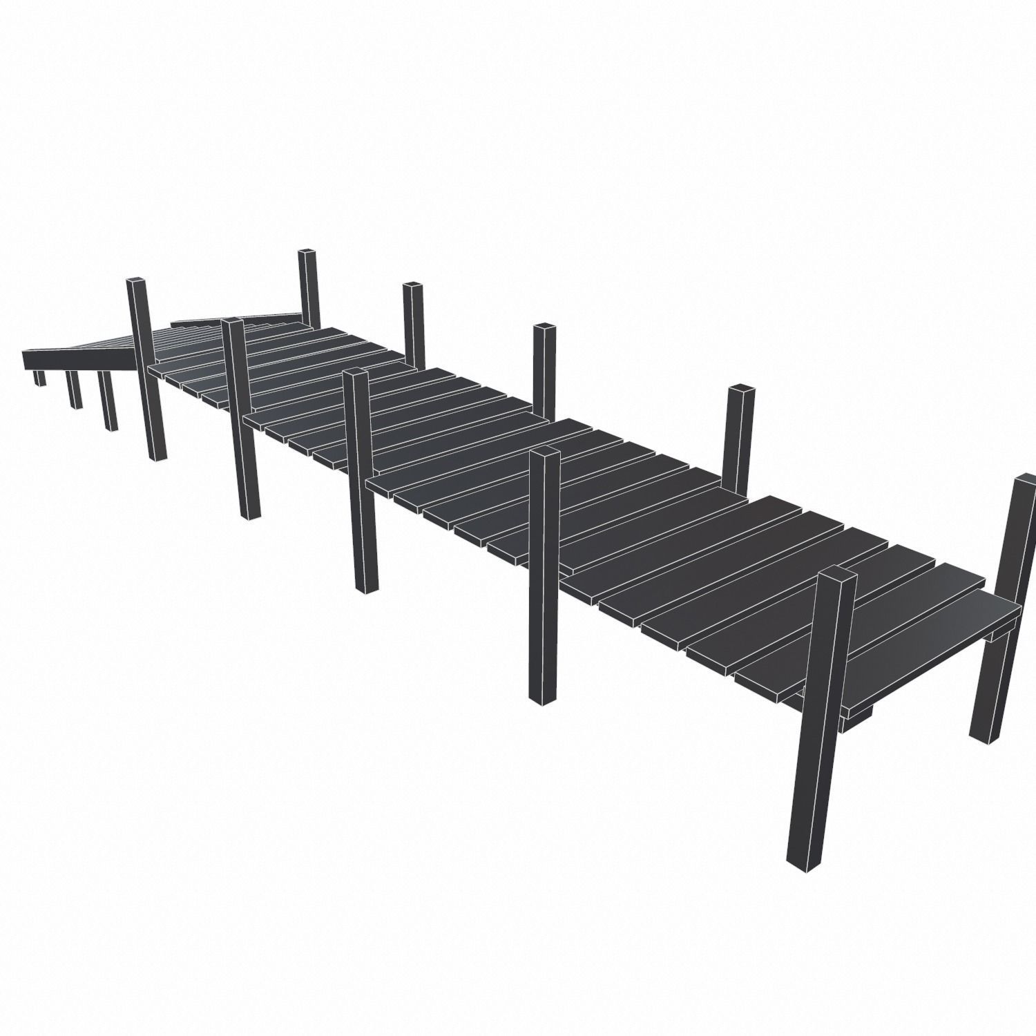 Old Pier - PBR Low-poly 3D model_11