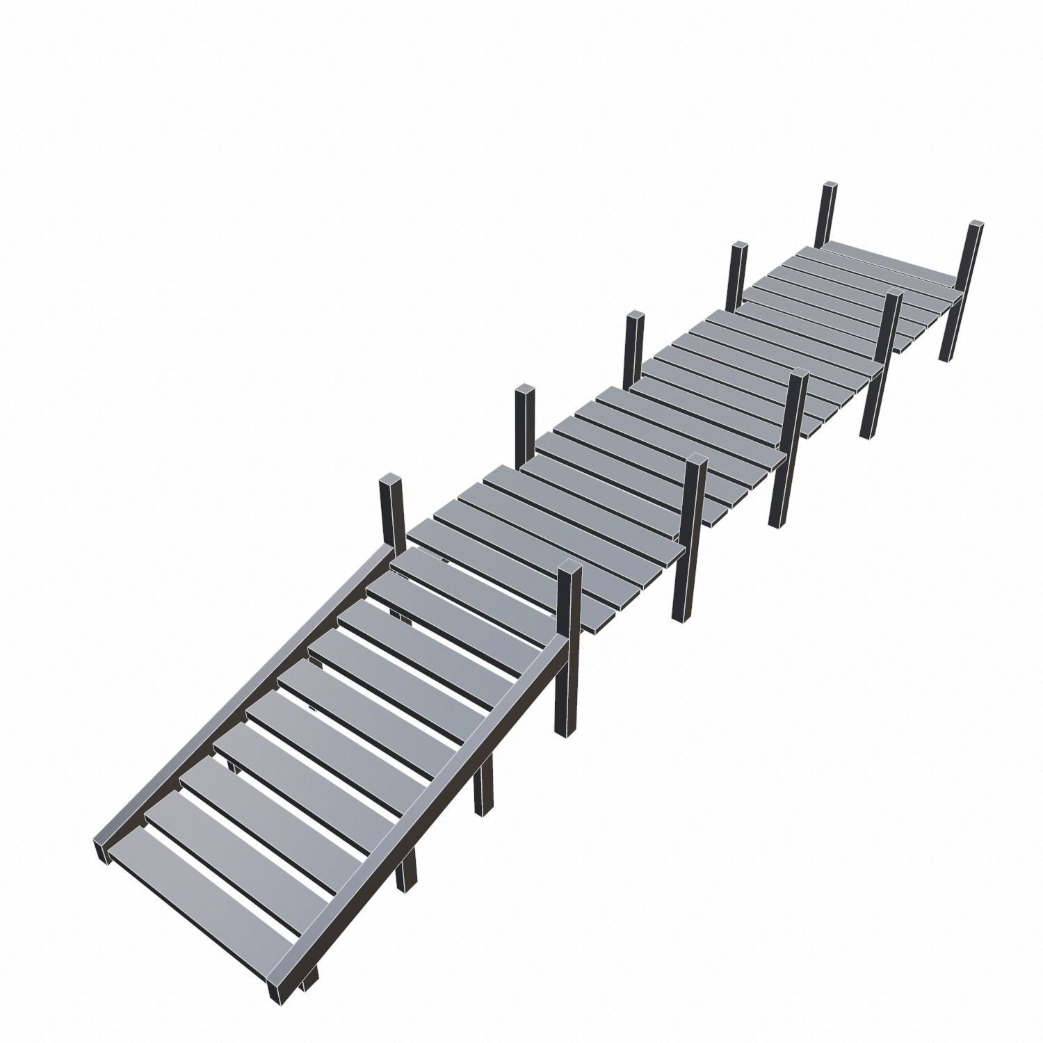 Old Pier - PBR Low-poly 3D model_12