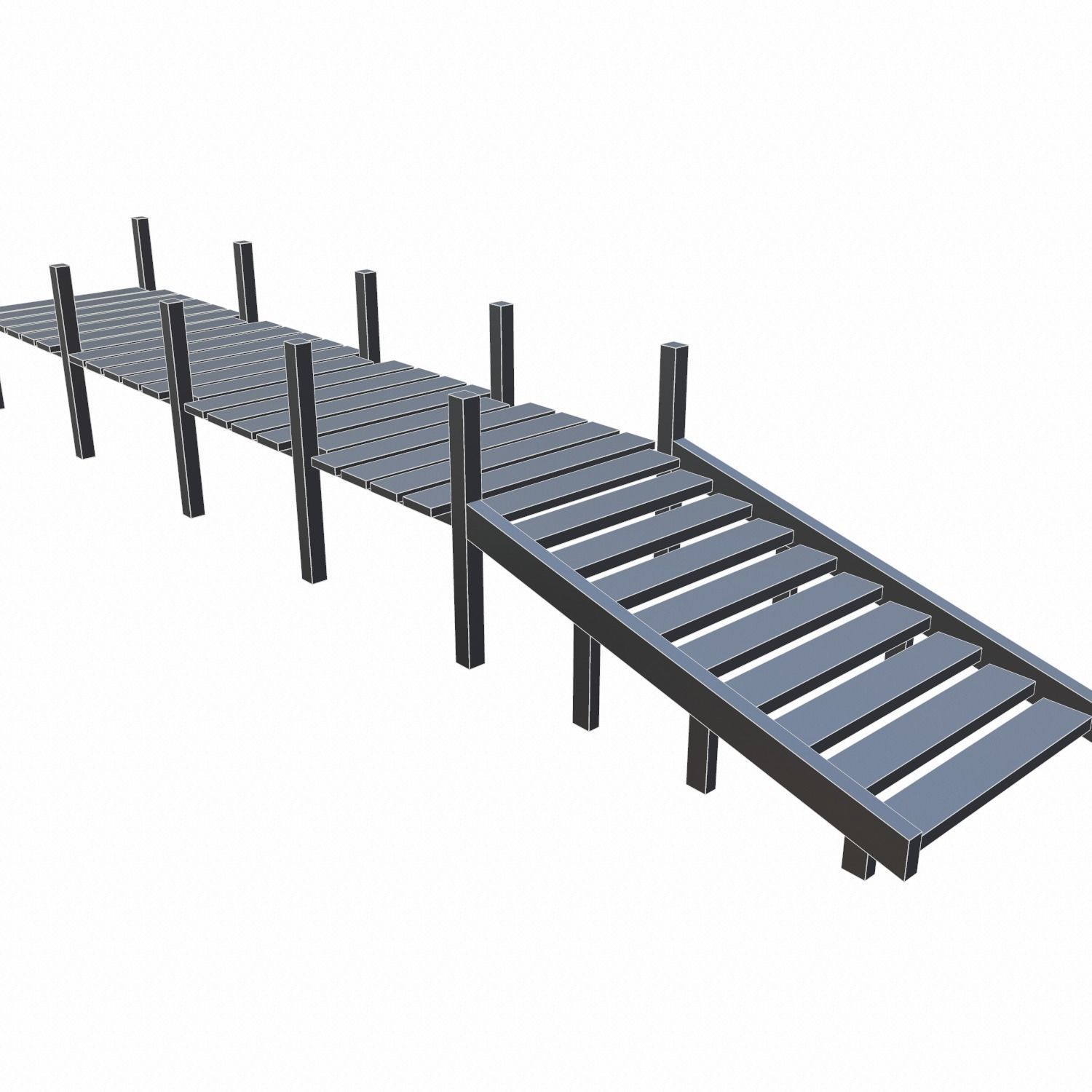 Old Pier - PBR Low-poly 3D model_8