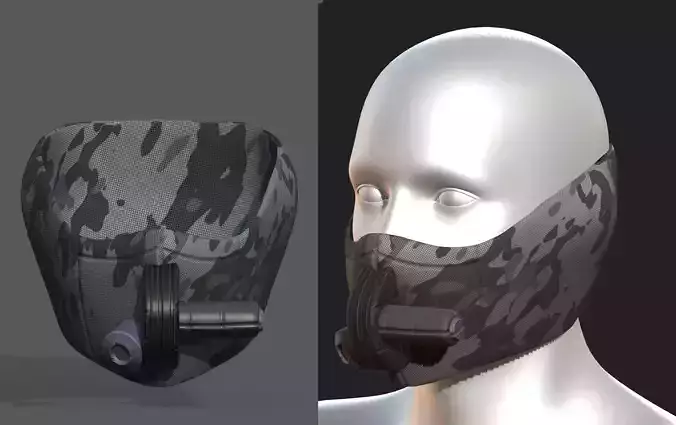 Gas mask helmet scifi fantasy armor hats military Low-poly 3D model