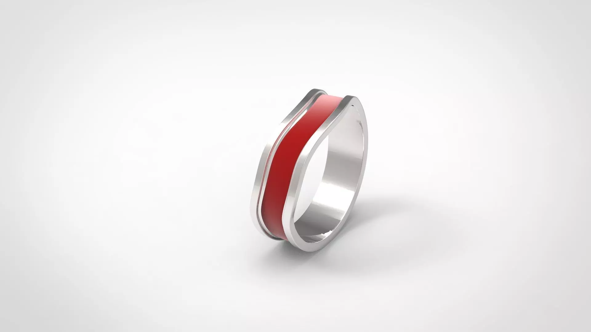 half ring with leather fabric strip 3D print model