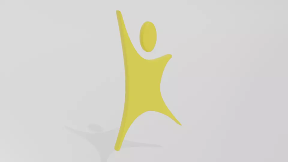 Low Poly Cartoon Happy Kid Logo Low-poly 3D model