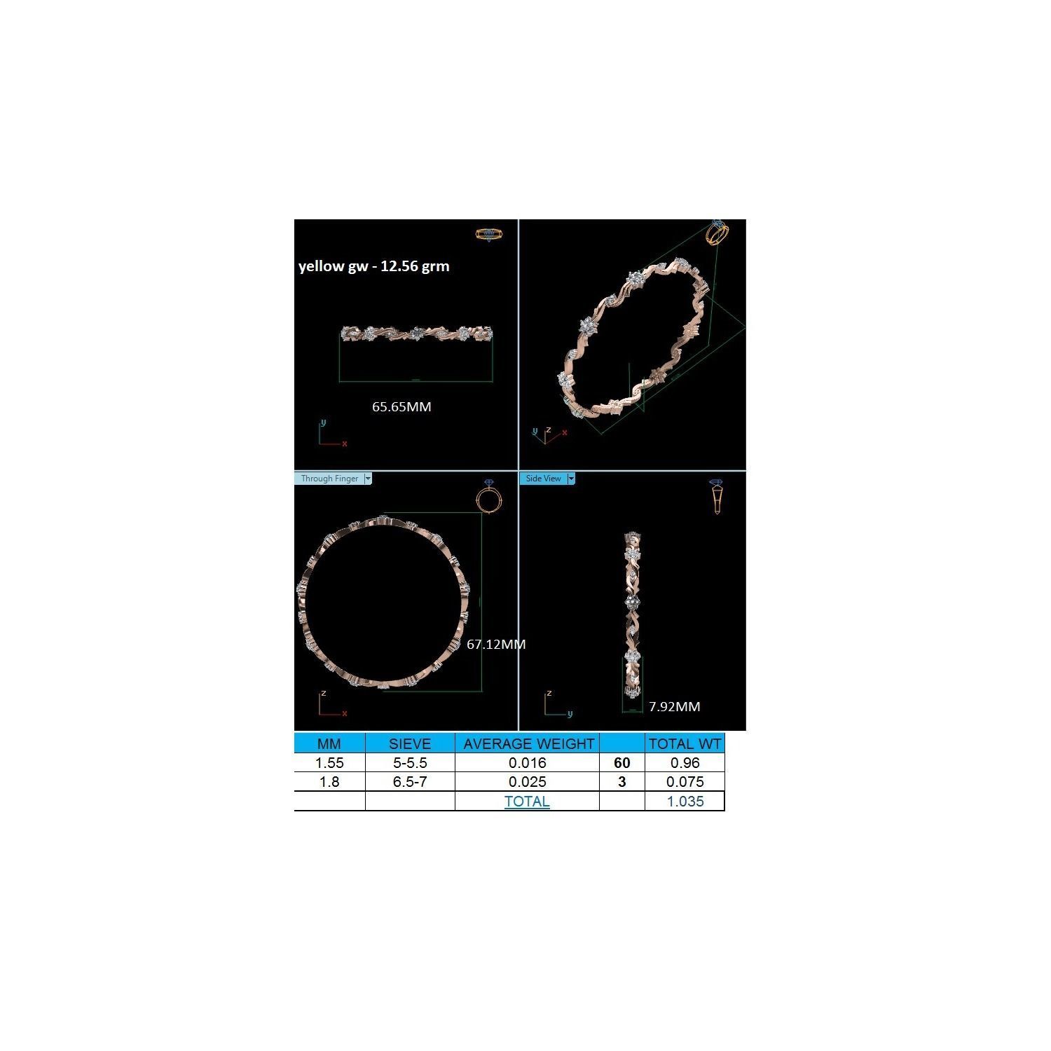 Women bangle 3dm render detail 3D print model 3D print model_19