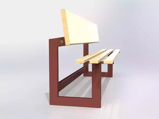 Bench-table bench with wooden seat