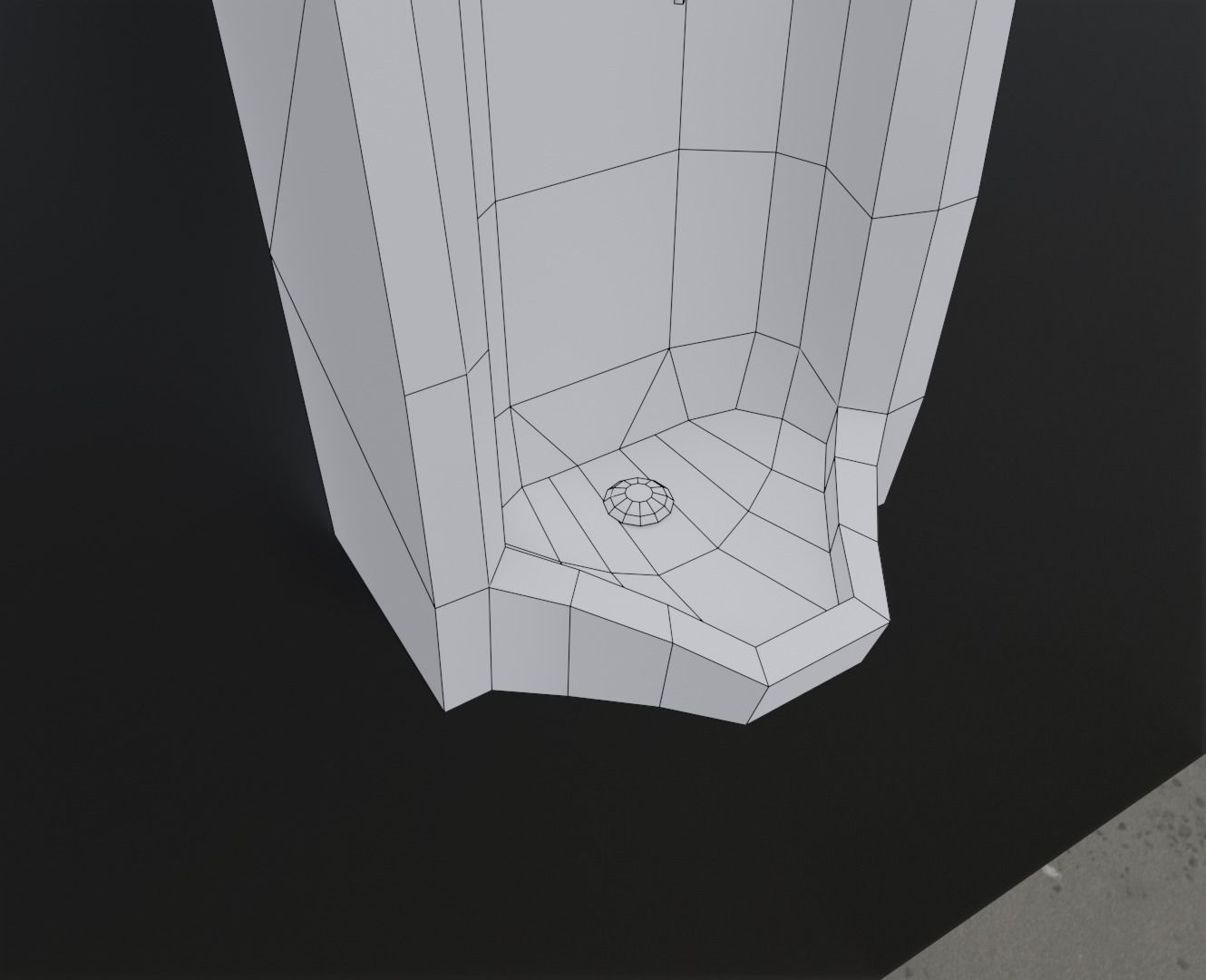 Dirty Urinal Low-poly 3D model_11