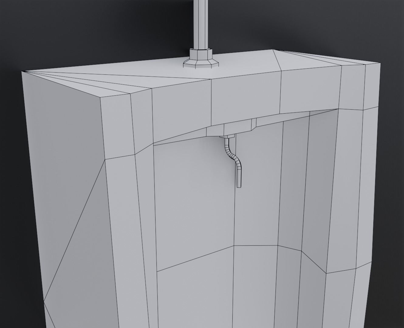 Dirty Urinal Low-poly 3D model_9