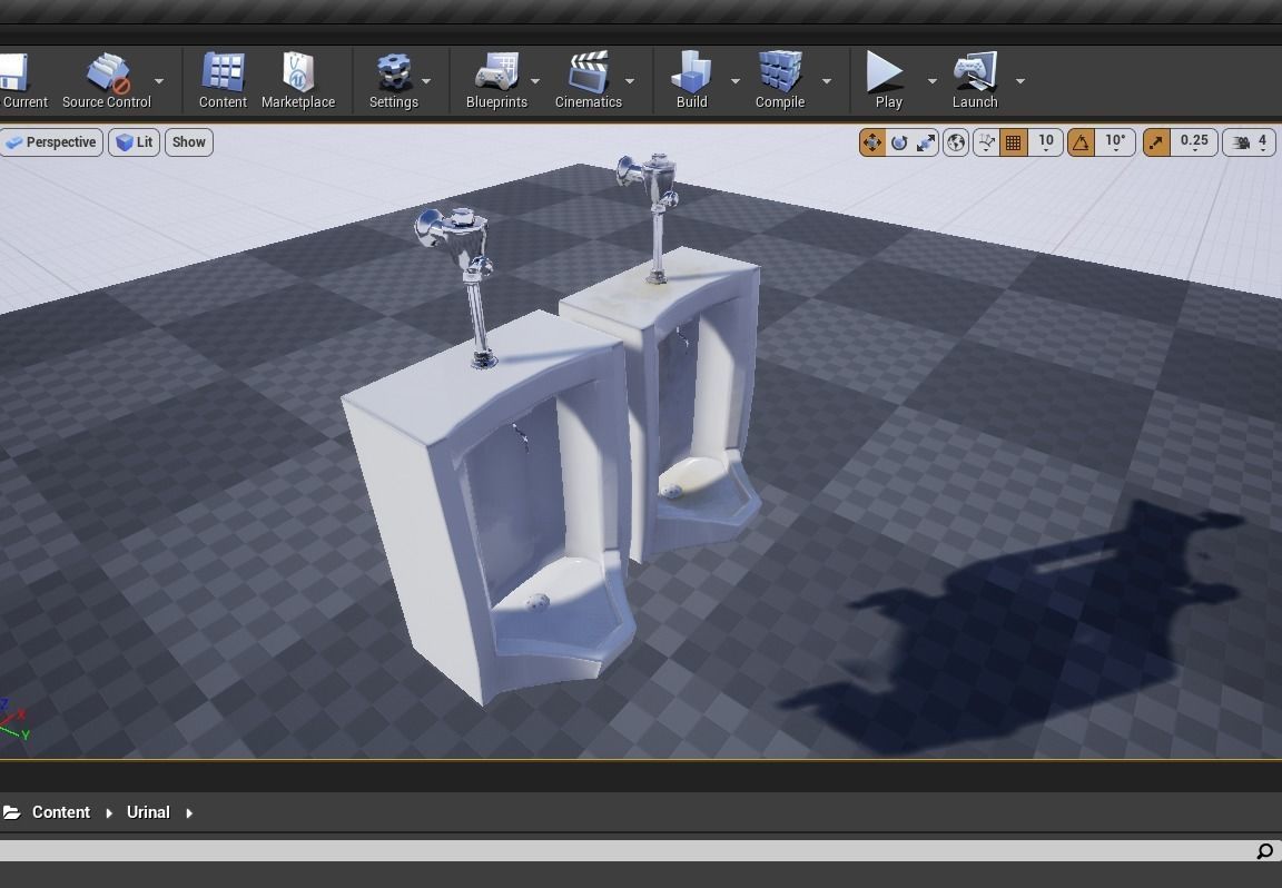 Dirty Urinal Low-poly 3D model_14