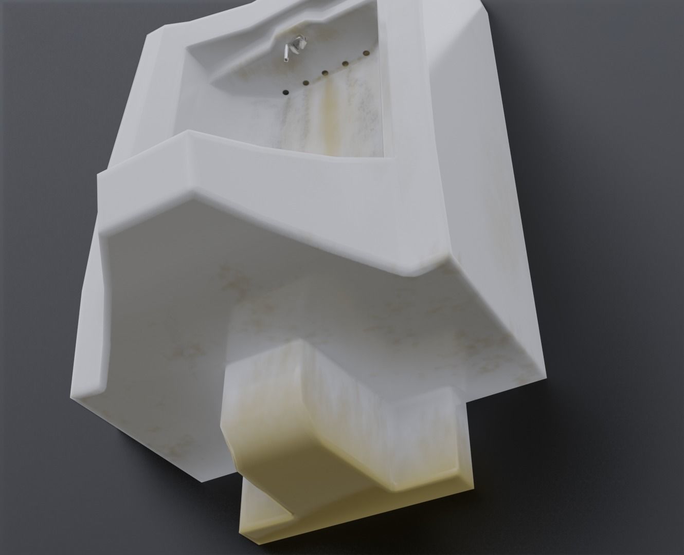 Dirty Urinal Low-poly 3D model_12