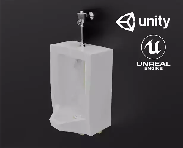 Dirty Urinal Low-poly 3D model