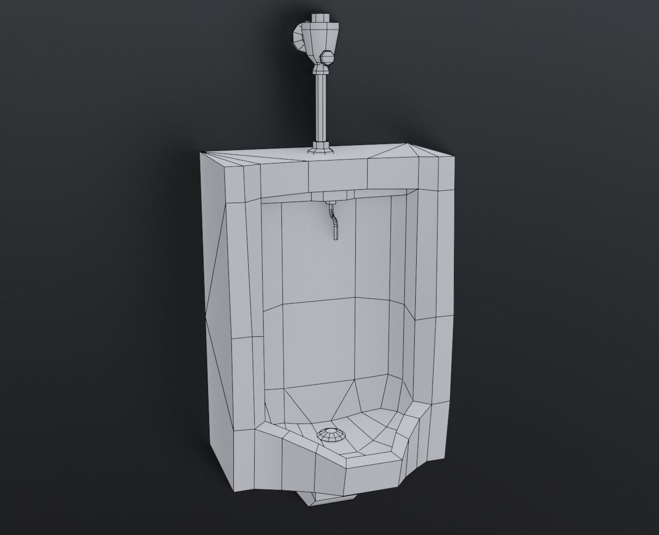 Dirty Urinal Low-poly 3D model_5