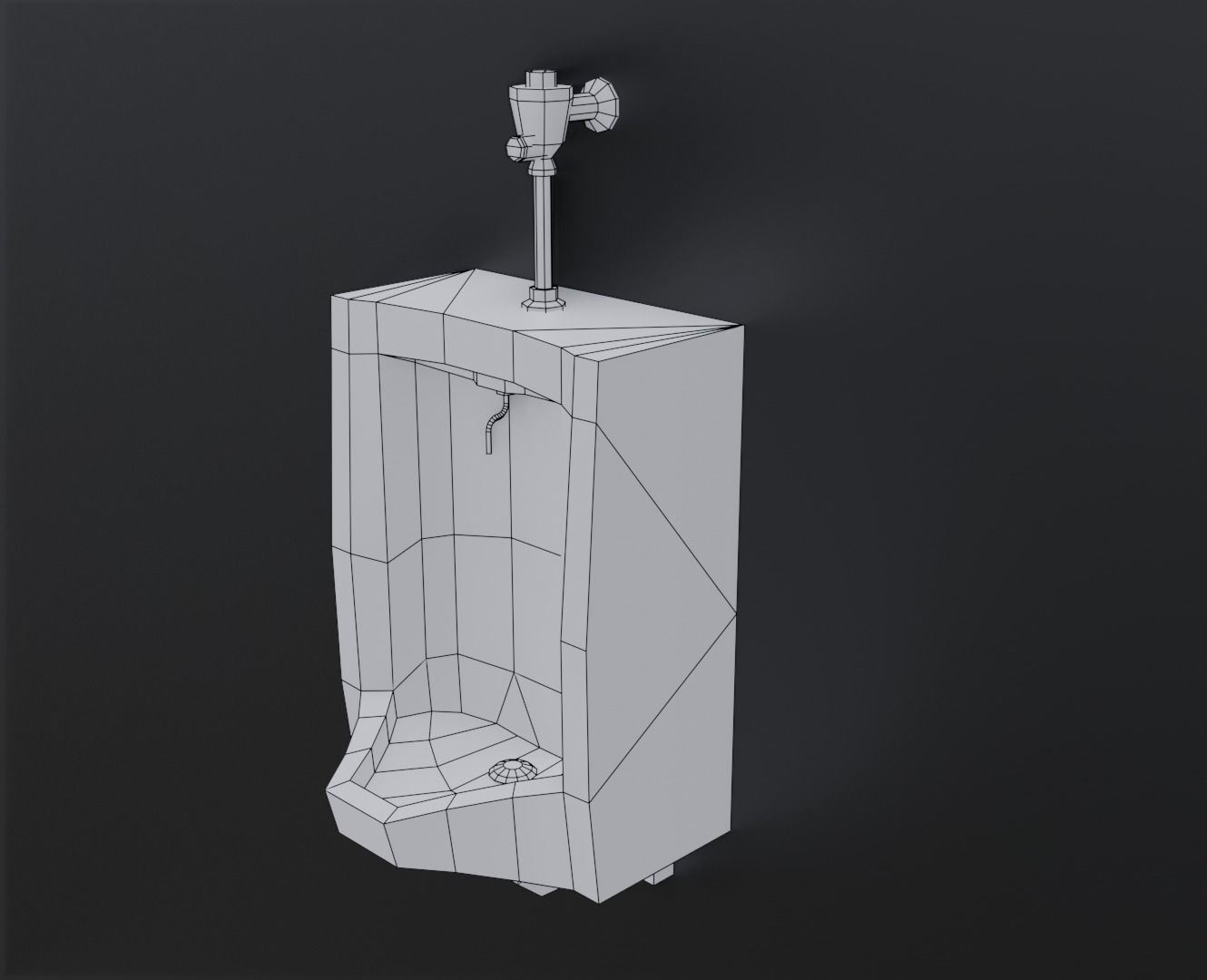 Dirty Urinal Low-poly 3D model_3
