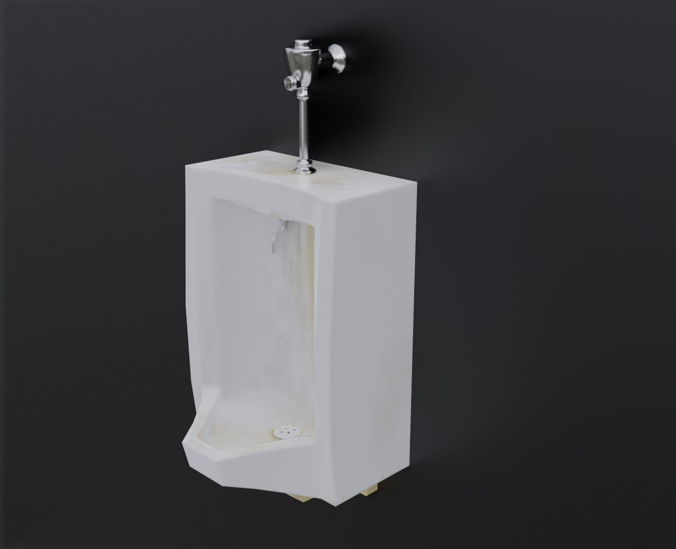 Dirty Urinal Low-poly 3D model_2