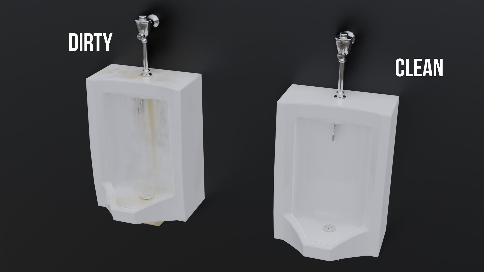 Dirty Urinal Low-poly 3D model_1