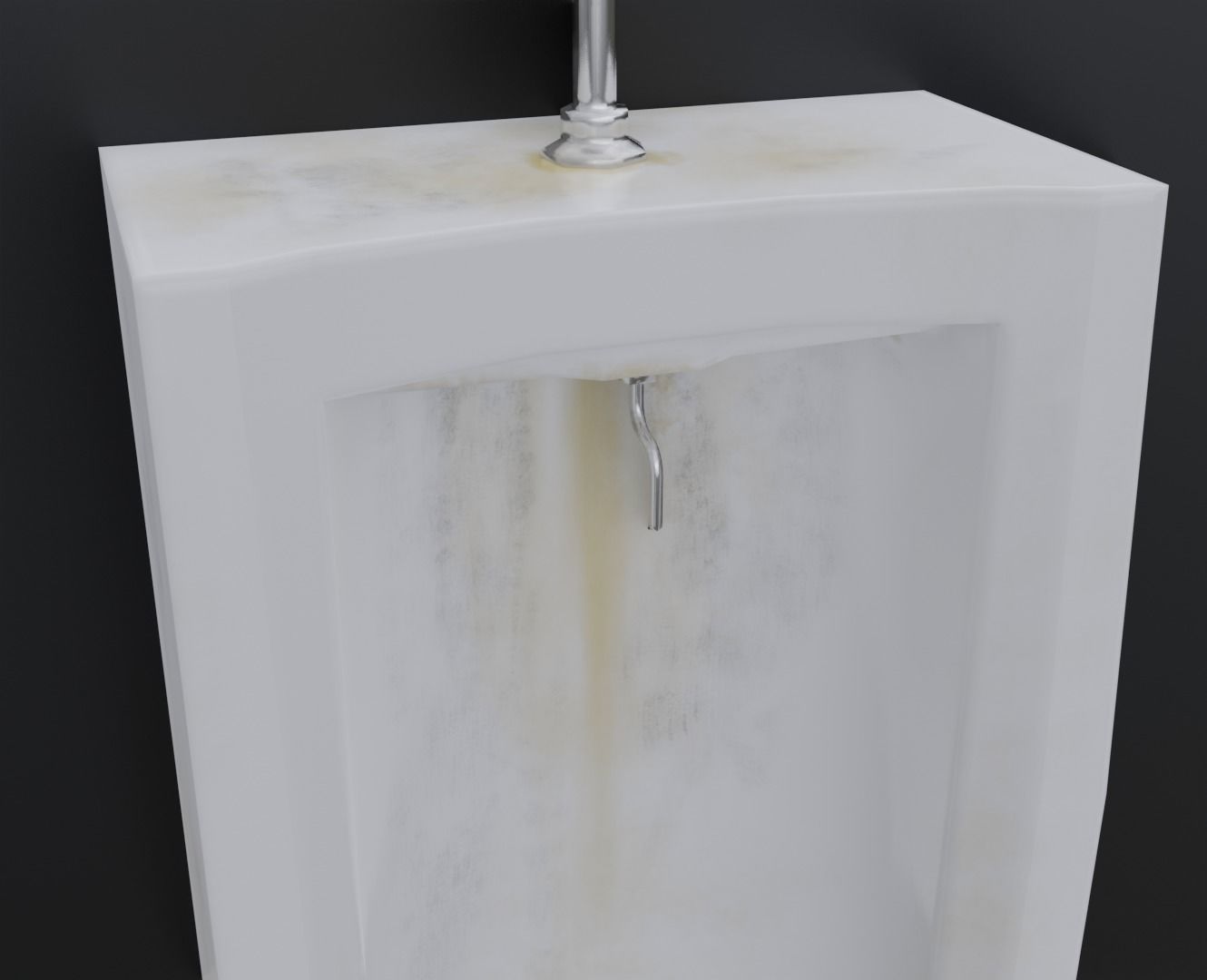 Dirty Urinal Low-poly 3D model_6