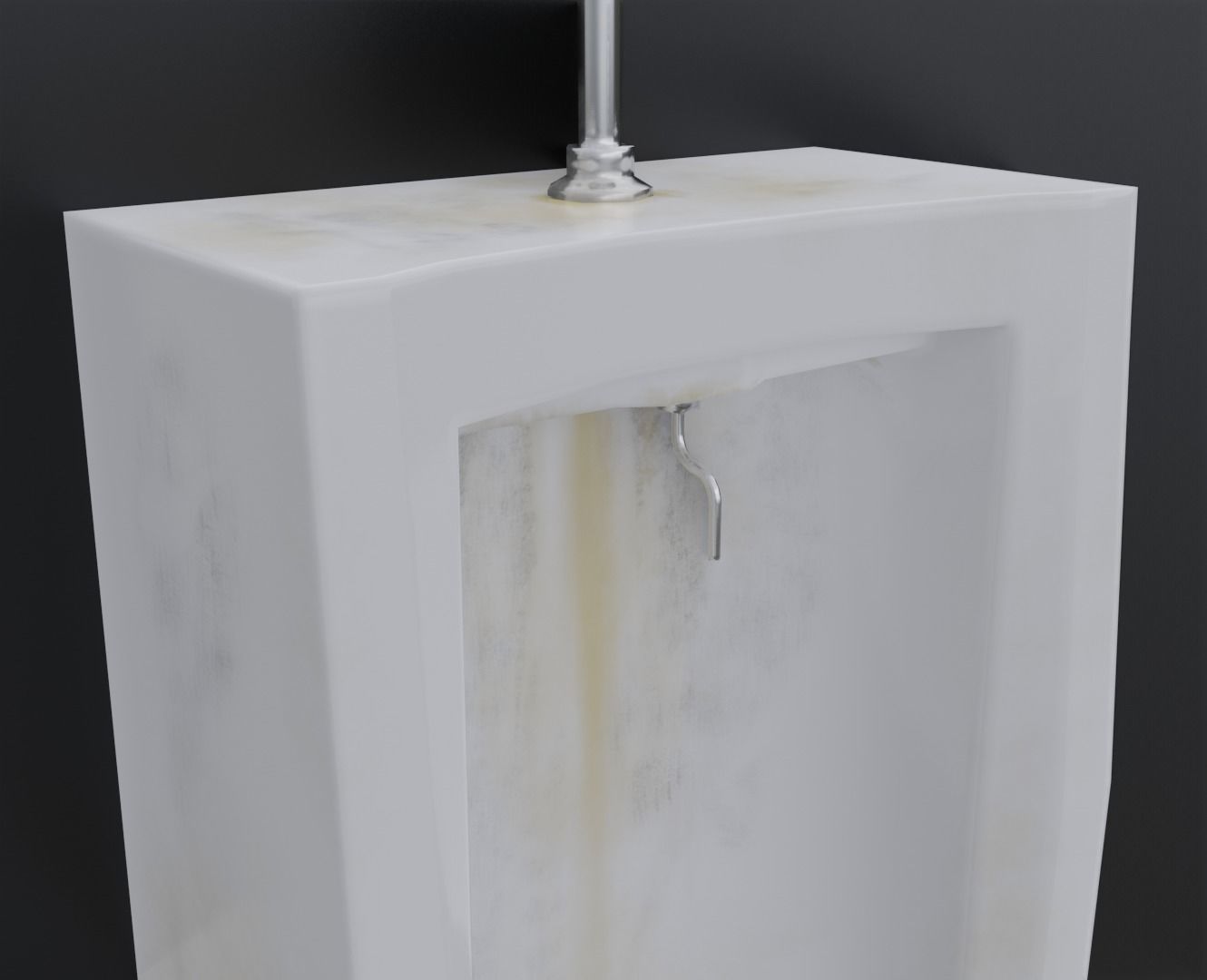 Dirty Urinal Low-poly 3D model_8