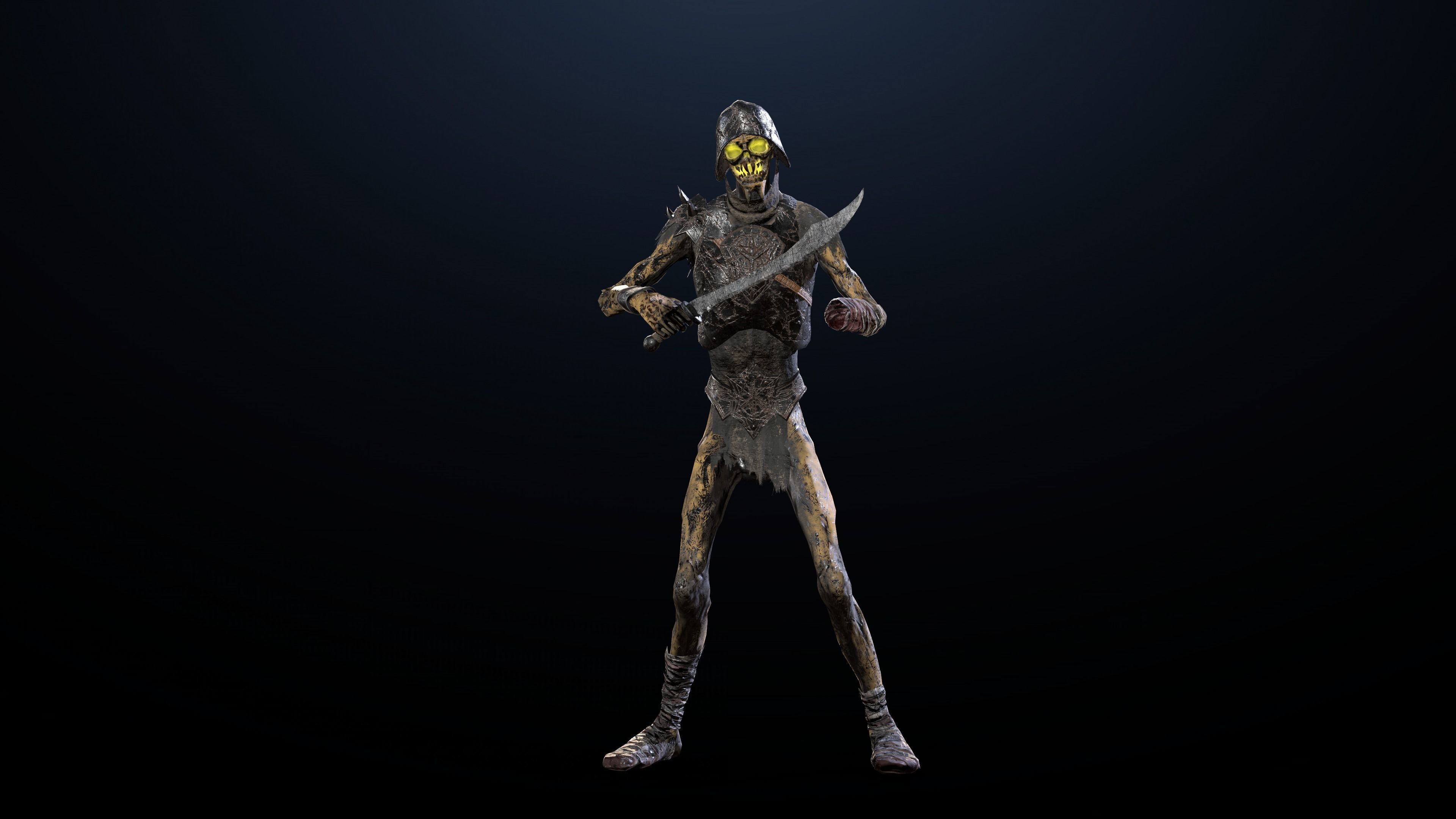 Skeleton Soldier 3 RIGGED Low-poly 3D model_9