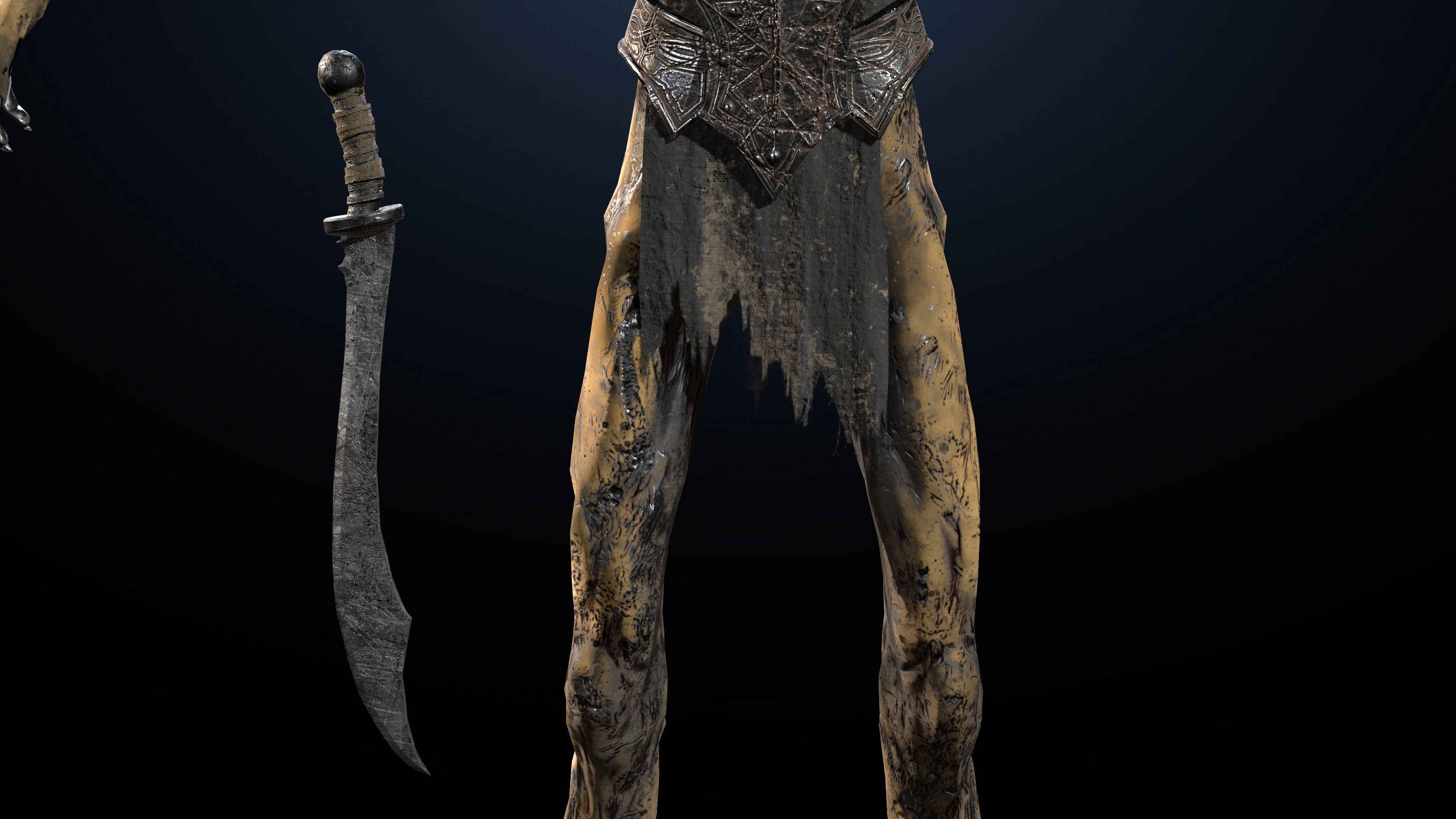 Skeleton Soldier 3 RIGGED Low-poly 3D model_7