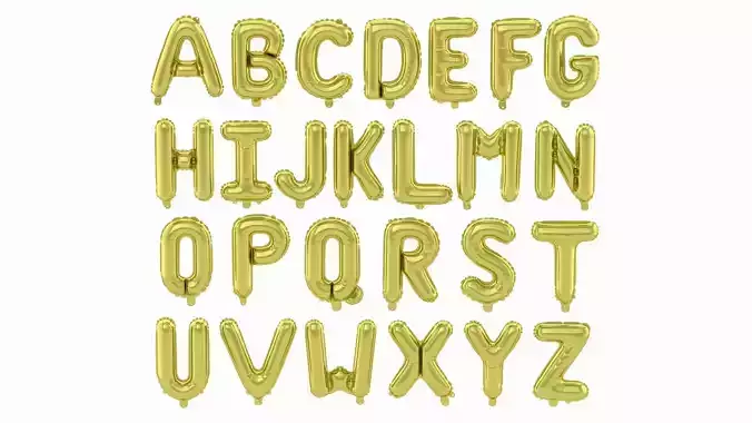 Balloon Alphabet Gold