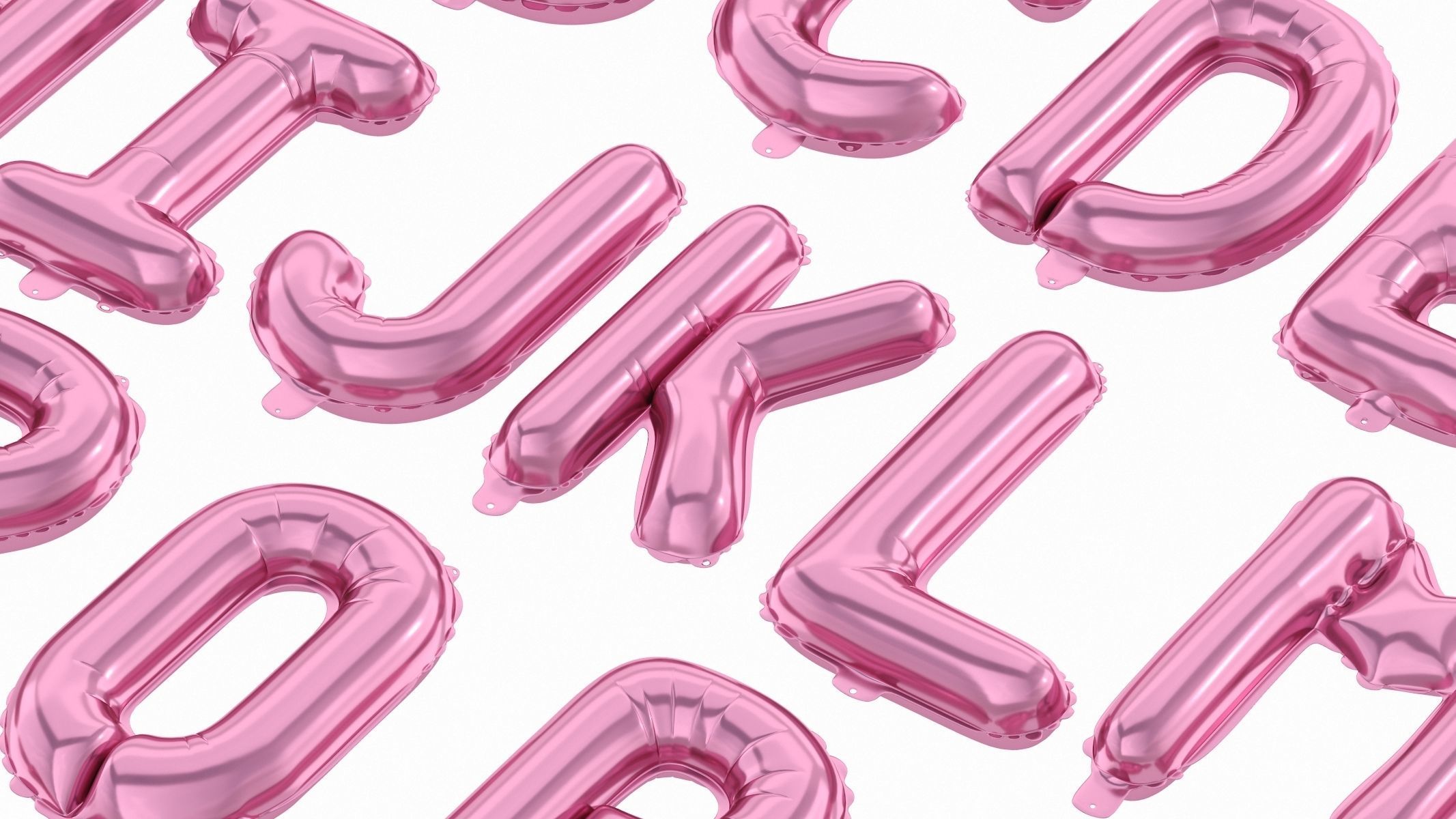 Balloon Alphabet Pink 3D model_4