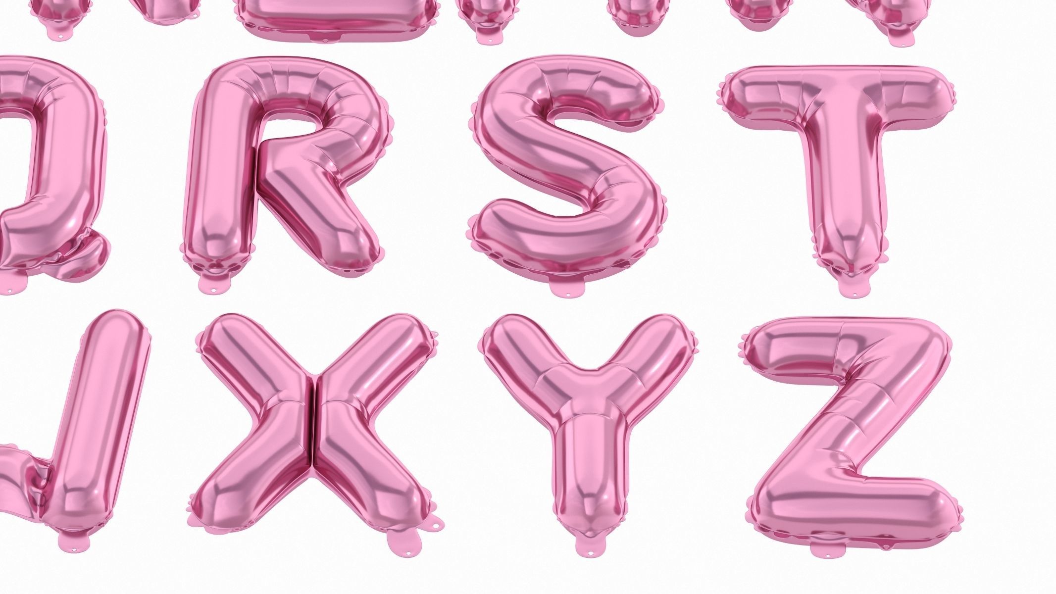 Balloon Alphabet Pink 3D model_3