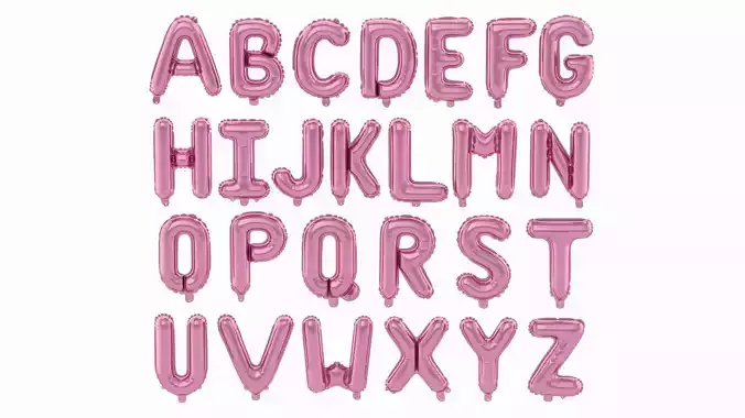 Balloon Alphabet Pink