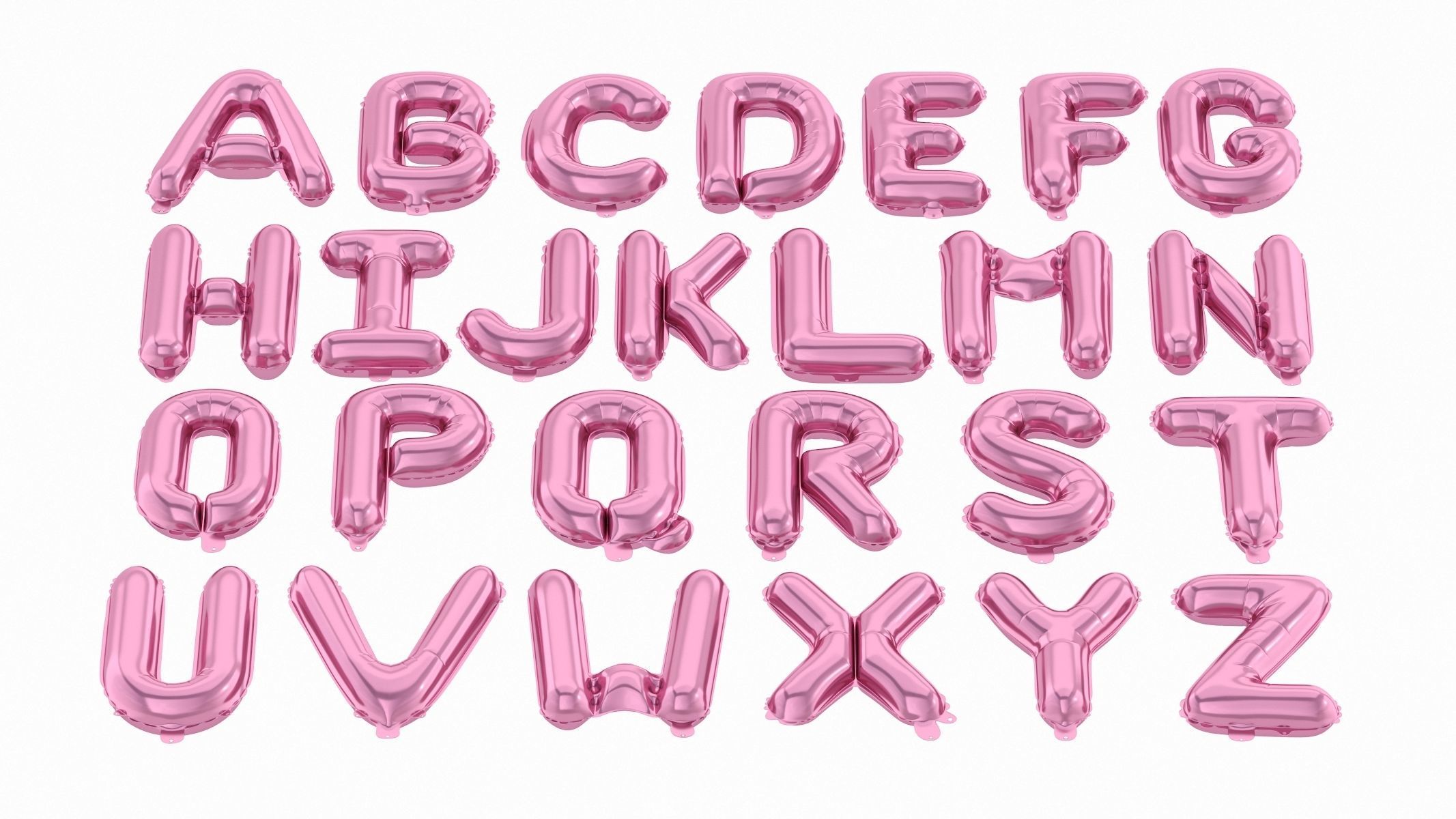 Balloon Alphabet Pink 3D model_1