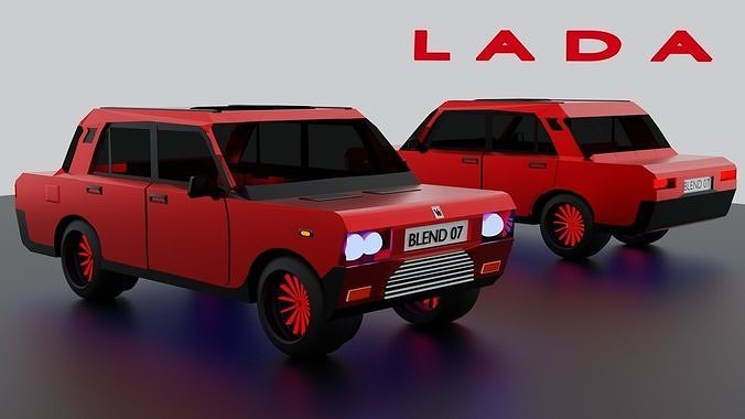 Lada lowpoly car Free low-poly 3D model