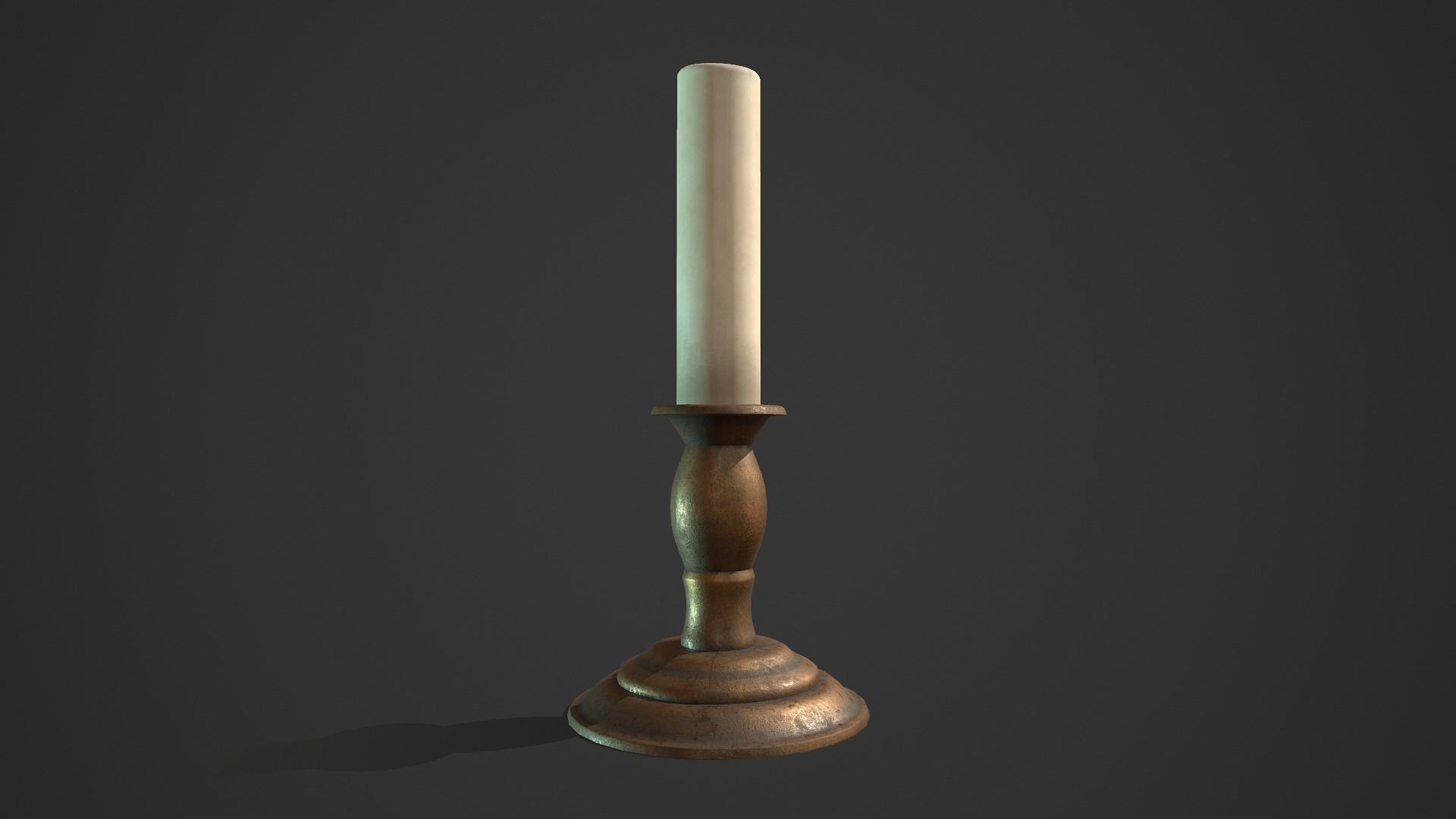 Candlestick Candle Low-poly 3D model_2