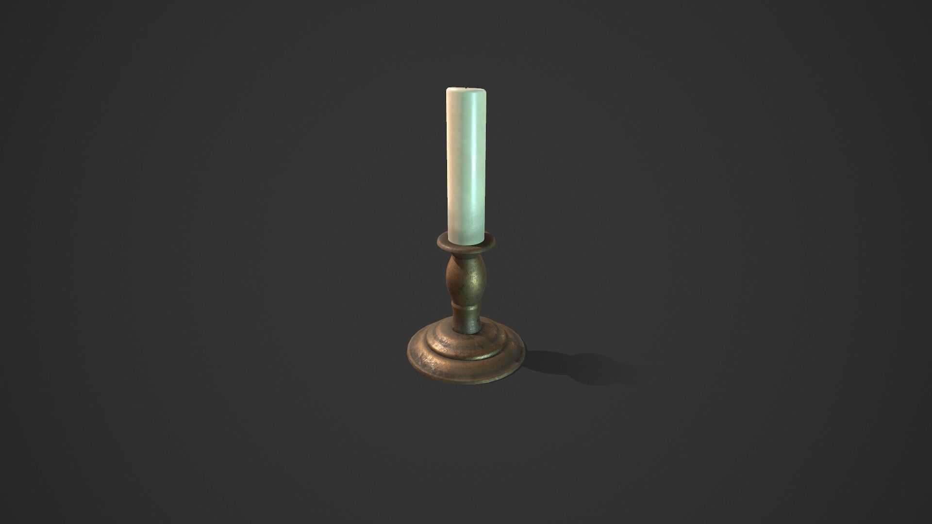 Candlestick Candle Low-poly 3D model_4